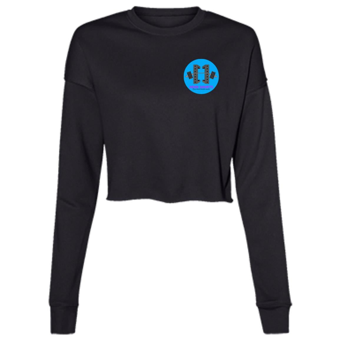 Ladies' Cropped Fleece Crew Chalk